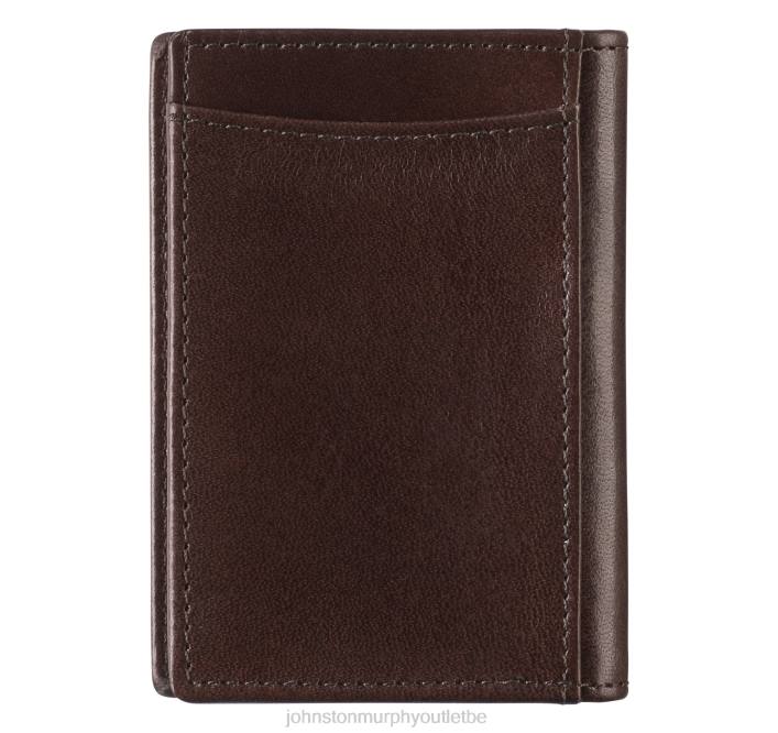 Johnston & Murphy Hommes porte-cartes à deux volets en cuir italien TXRN1109 accessoire acajou