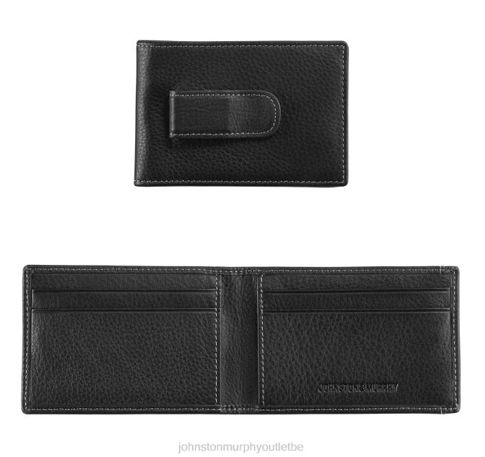 Johnston & Murphy Hommes portefeuille à deux volets avec pince à billets TXRN966 accessoire noir