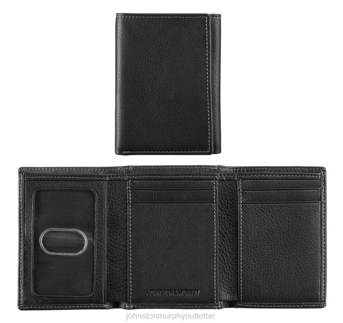 Johnston & Murphy Hommes portefeuille à trois volets TXRN1085 accessoire noir