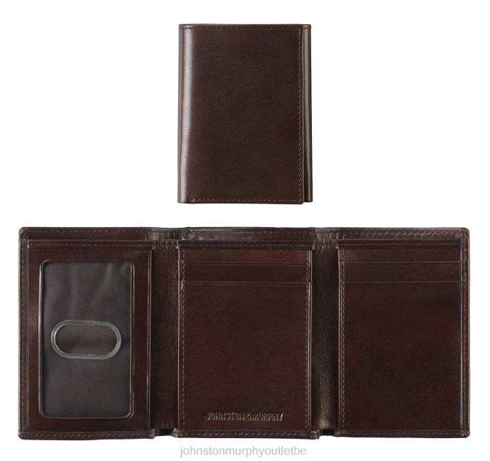 Johnston & Murphy Hommes portefeuille à trois volets en cuir italien TXRN974 accessoire acajou