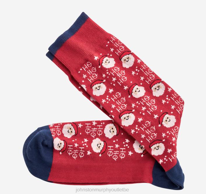 Johnston & Murphy Hommes chaussettes en coton pima sur le thème des fêtes TXRN1006 accessoire pères Noël rouges