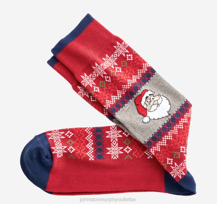 Johnston & Murphy Hommes chaussettes en coton pima sur le thème des fêtes TXRN1009 accessoire pull du père Noël