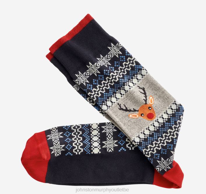 Johnston & Murphy Hommes chaussettes en coton pima sur le thème des fêtes TXRN1010 accessoire pull de renne