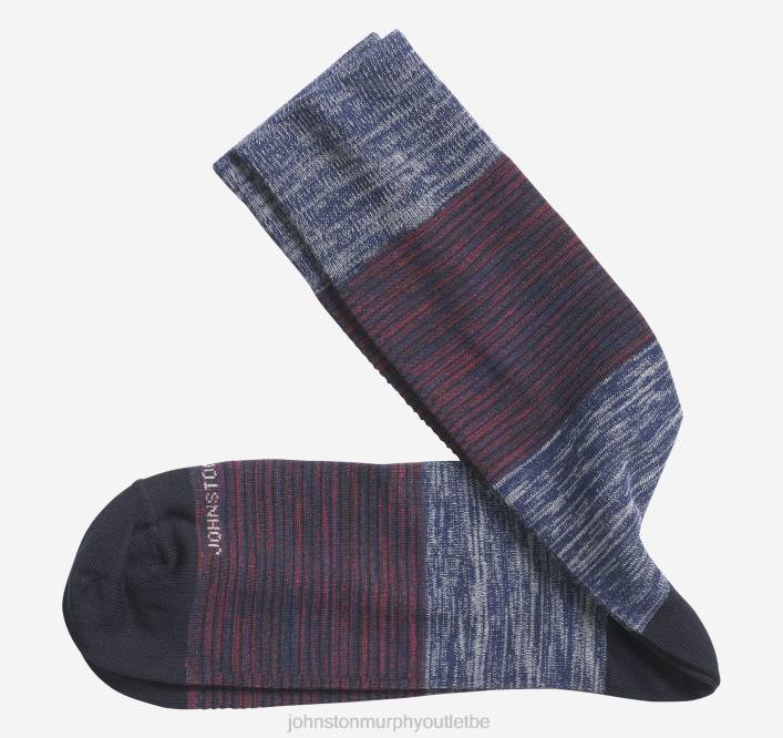 Johnston & Murphy Hommes chaussettes chinées color block TXRN1053 accessoire bleu rouge