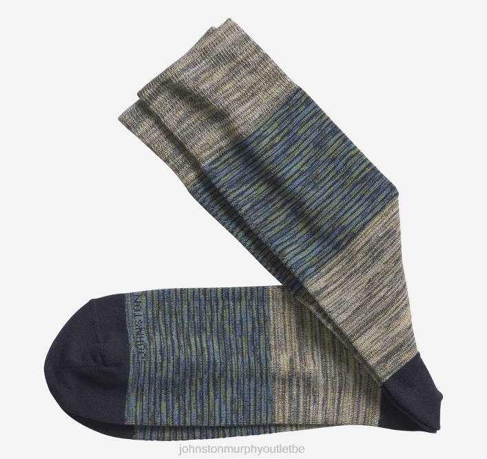 Johnston & Murphy Hommes chaussettes chinées color block TXRN1054 accessoire kaki/vert