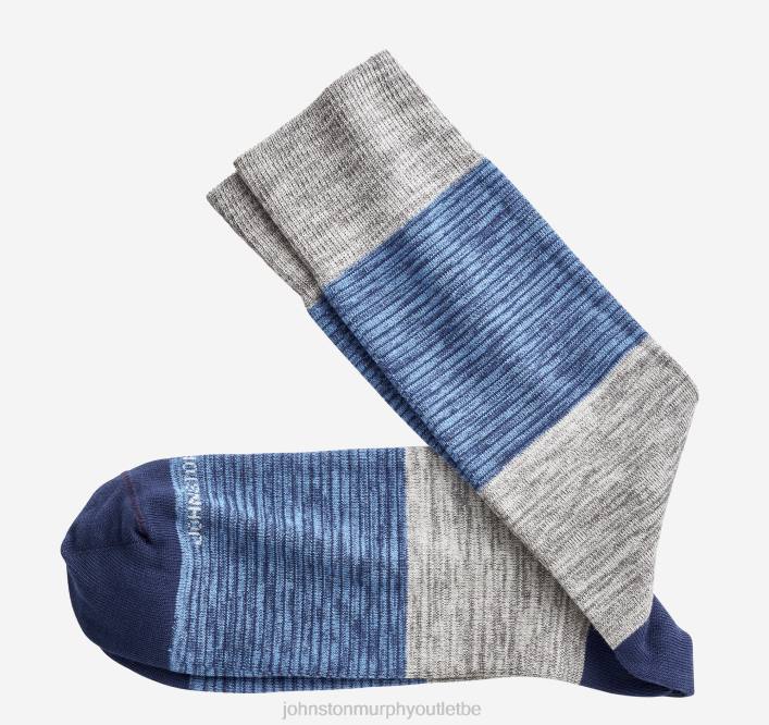 Johnston & Murphy Hommes chaussettes chinées color block TXRN1055 accessoire gris/bleu