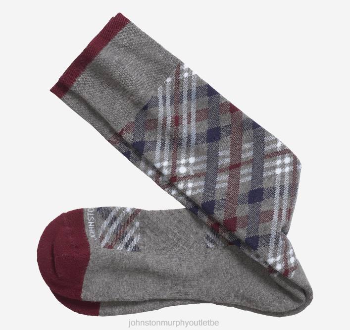 Johnston & Murphy Hommes premières chaussettes confortables à losanges TXRN1011 accessoire gris