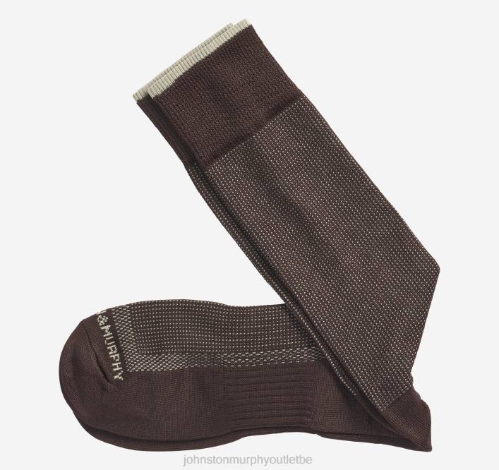 Johnston & Murphy Hommes premières chaussettes confortables à pois classiques TXRN911 accessoire brun