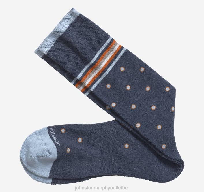 Johnston & Murphy Hommes premières chaussettes confortables à rayures et à pois TXRN1036 accessoire marine