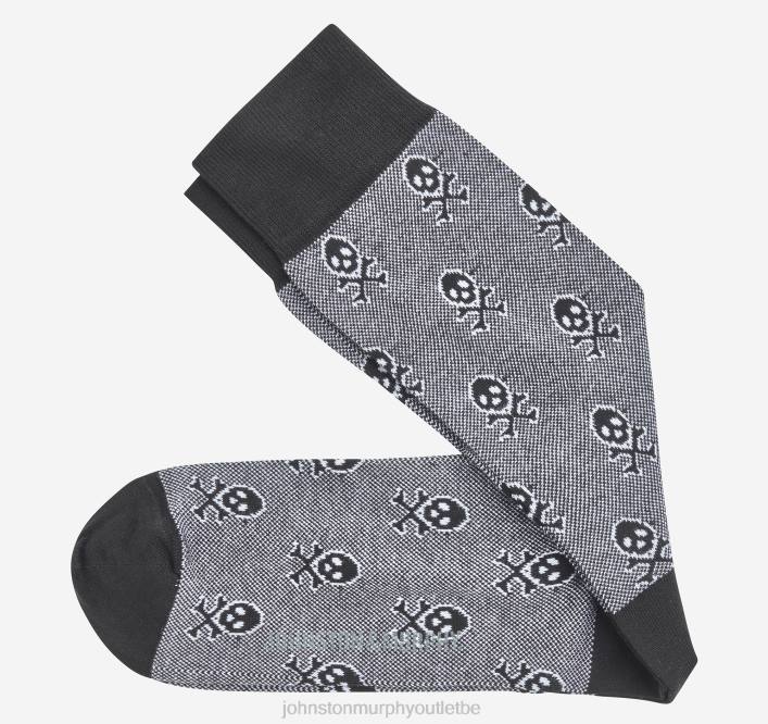 Johnston & Murphy Hommes chaussettes à pois tête de mort TXRN1125 accessoire noir