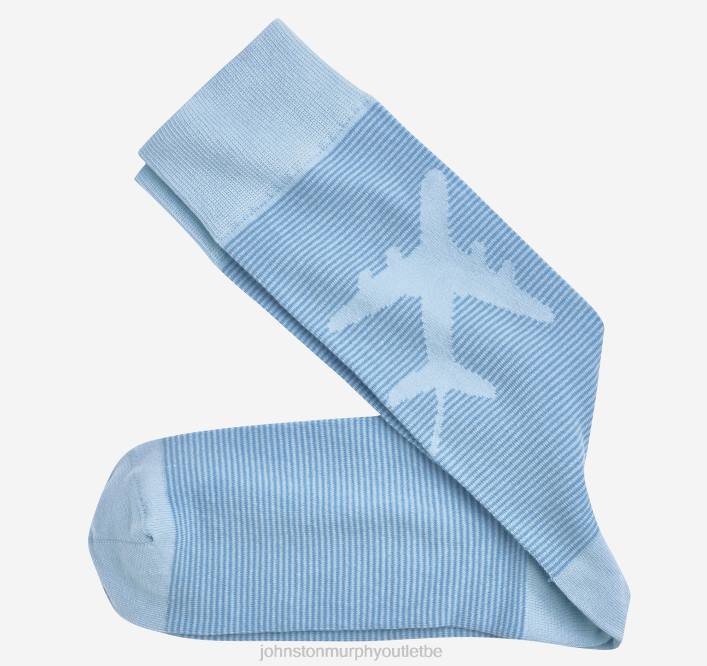 Johnston & Murphy Hommes chaussettes à rayures d'avion TXRN1175 accessoire bleu clair