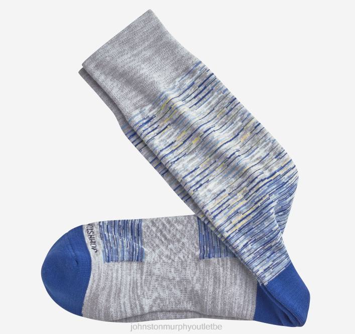 Johnston & Murphy Hommes chaussettes à rayures teintes par espacement TXRN1171 accessoire gris
