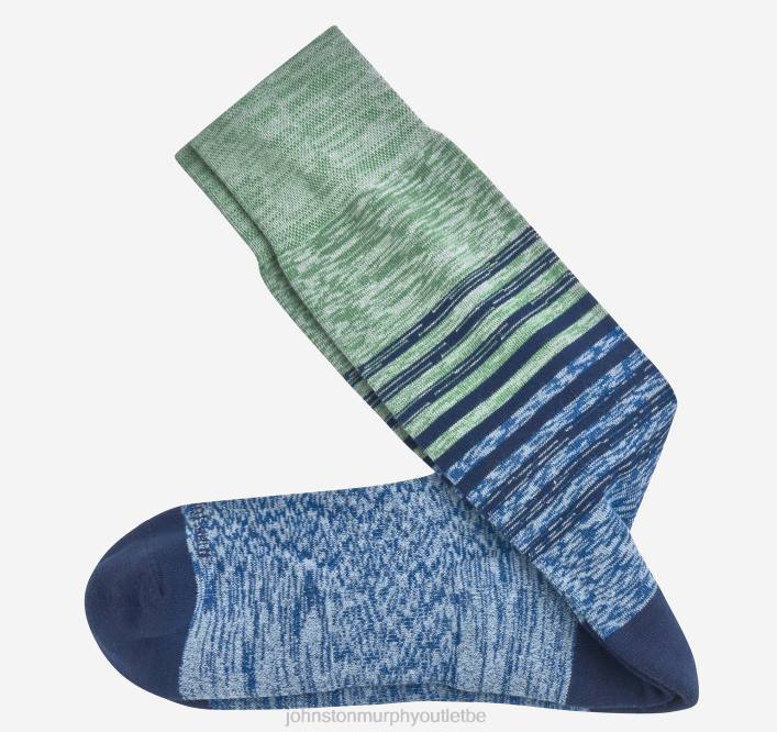Johnston & Murphy Hommes chaussettes à rayures teintes par espacement TXRN1173 accessoire menthe verte