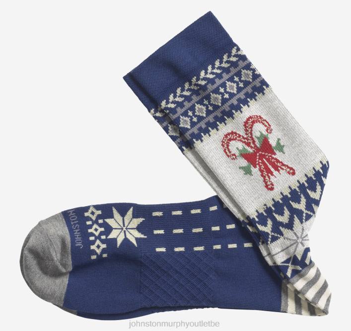Johnston & Murphy Hommes chaussettes côtelées en canne de bonbon TXRN1071 accessoire marine