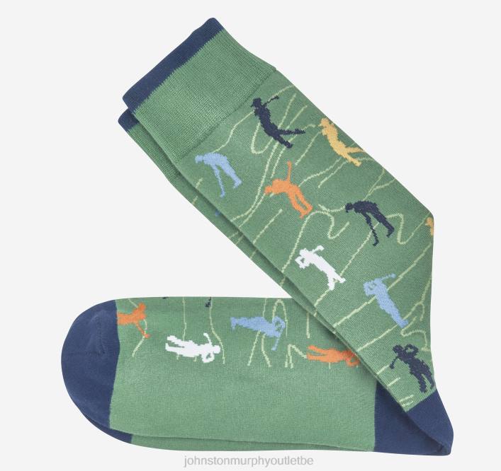 Johnston & Murphy Hommes chaussettes de golfeur TXRN1062 accessoire vert/marron/blanc