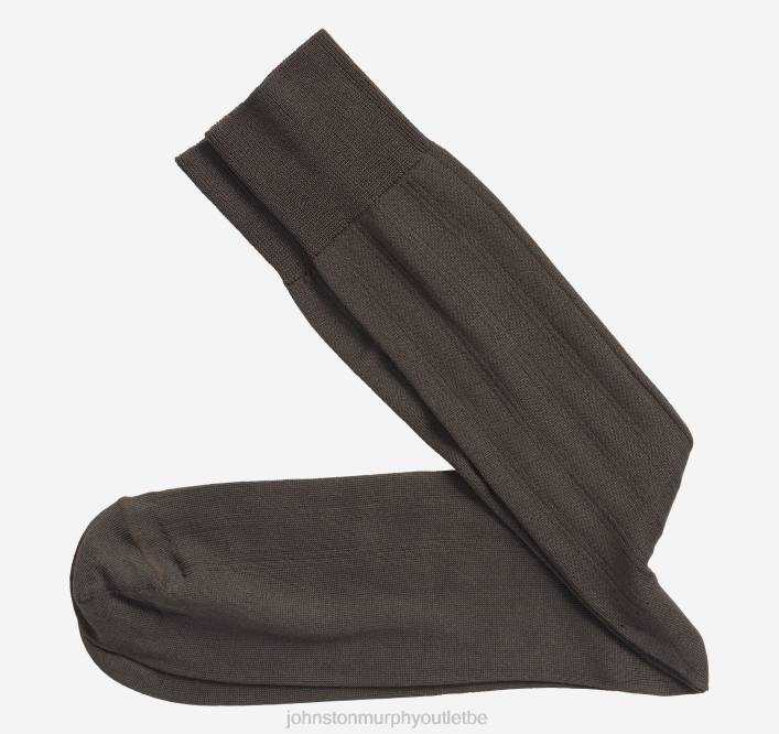 Johnston & Murphy Hommes chaussettes côtelées en coton pima TXRN905 accessoire brun