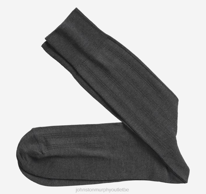 Johnston & Murphy Hommes chaussettes côtelées en coton pima TXRN906 accessoire charbon