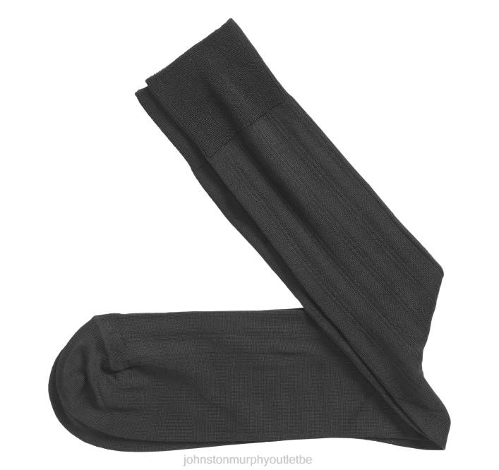 Johnston & Murphy Hommes chaussettes côtelées en coton pima TXRN907 accessoire noir