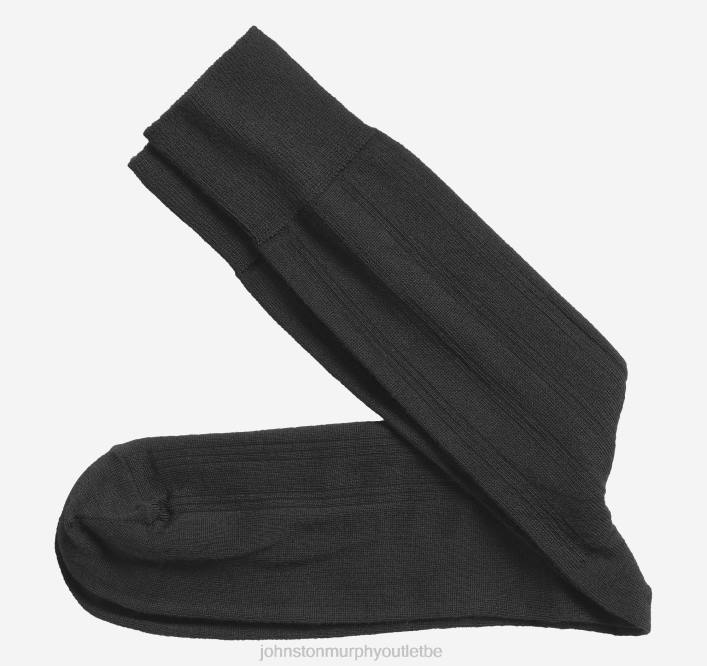 Johnston & Murphy Hommes chaussettes côtelées en laine TXRN923 accessoire noir
