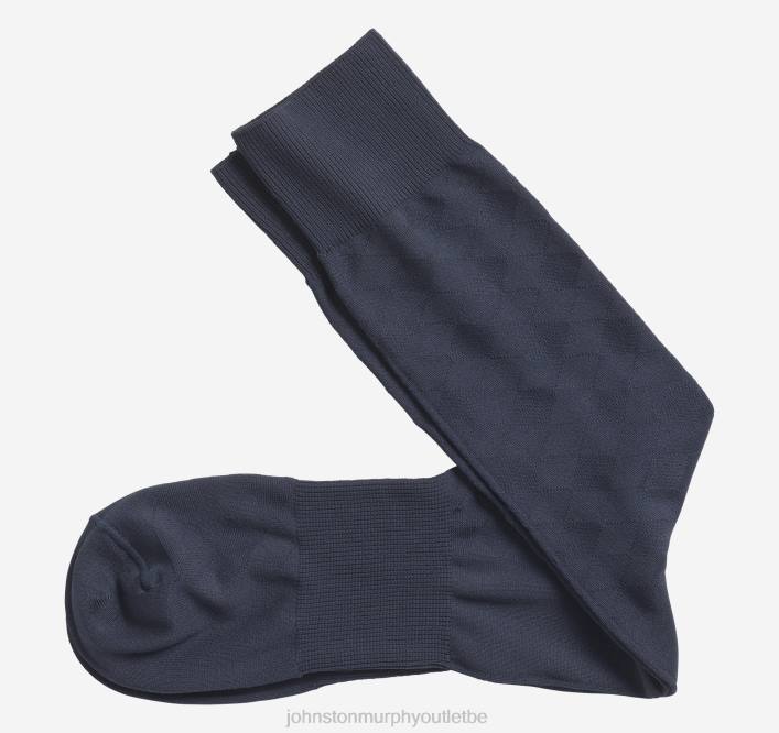 Johnston & Murphy Hommes chaussettes en microfibre à losanges ton sur ton TXRN916 accessoire marine