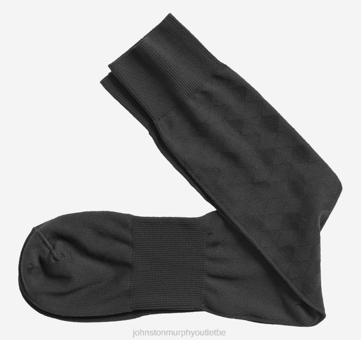 Johnston & Murphy Hommes chaussettes en microfibre à losanges ton sur ton TXRN917 accessoire noir