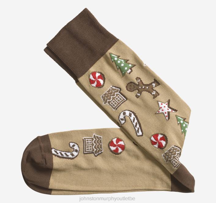 Johnston & Murphy Hommes chaussettes de biscuits au pain d'épice TXRN1003 accessoire kaki