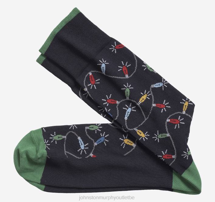 Johnston & Murphy Hommes chaussettes lumières de Noël TXRN1081 accessoire marine