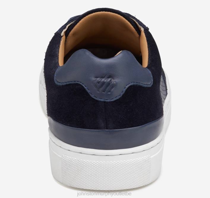 Johnston & Murphy Hommes banques u-gorge TXRN82 chaussures daim bleu marine/peau de mouton lavée