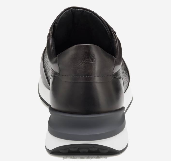 Johnston & Murphy Hommes pantalon de jogging sans lacets Briggs TXRN349 chaussures cuir de veau italien noir