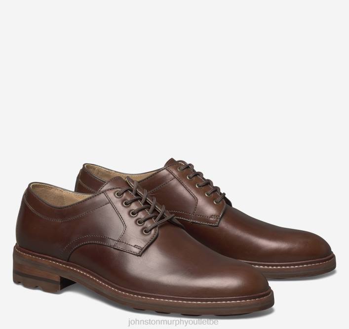 Johnston & Murphy Hommes Welch bout uni TXRN301 chaussures brandy à grains entiers