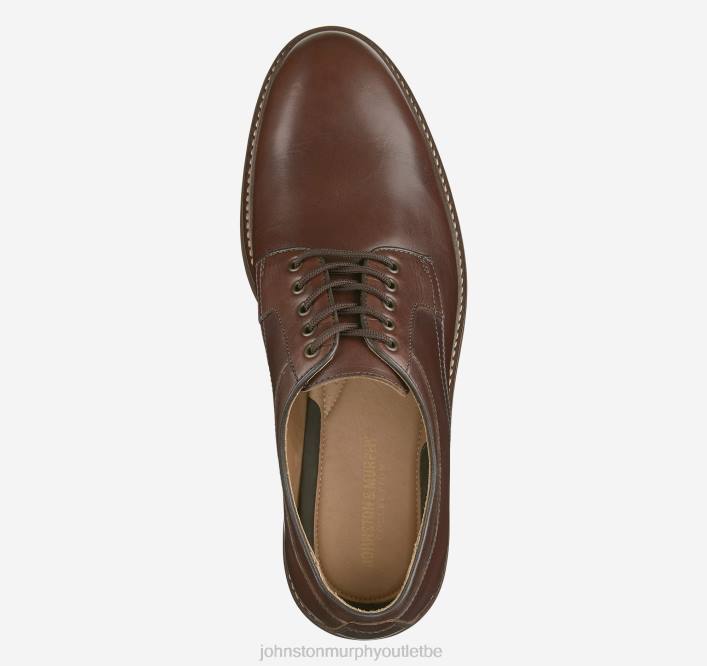 Johnston & Murphy Hommes Welch bout uni TXRN301 chaussures brandy à grains entiers