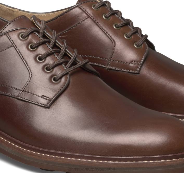 Johnston & Murphy Hommes Welch bout uni TXRN301 chaussures brandy à grains entiers