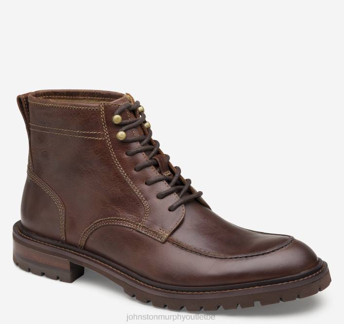Johnston & Murphy Hommes botte barrett à bout moc TXRN254 chaussures acajou pleine fleur