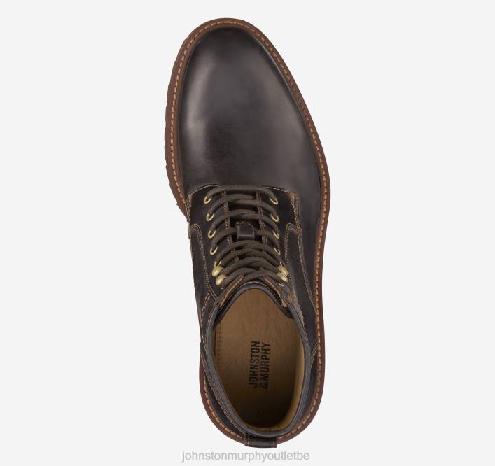 Johnston & Murphy Hommes botte barrett à bout uni TXRN336 chaussures pleine fleur brun foncé