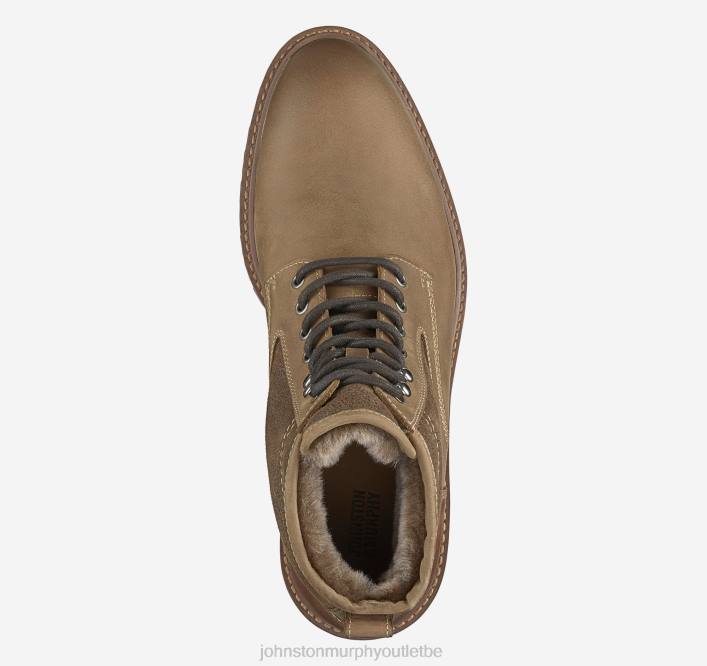 Johnston & Murphy Hommes botte barrett en peau lainée à bout uni TXRN384 chaussures pleine fleur/shearling huilé marron