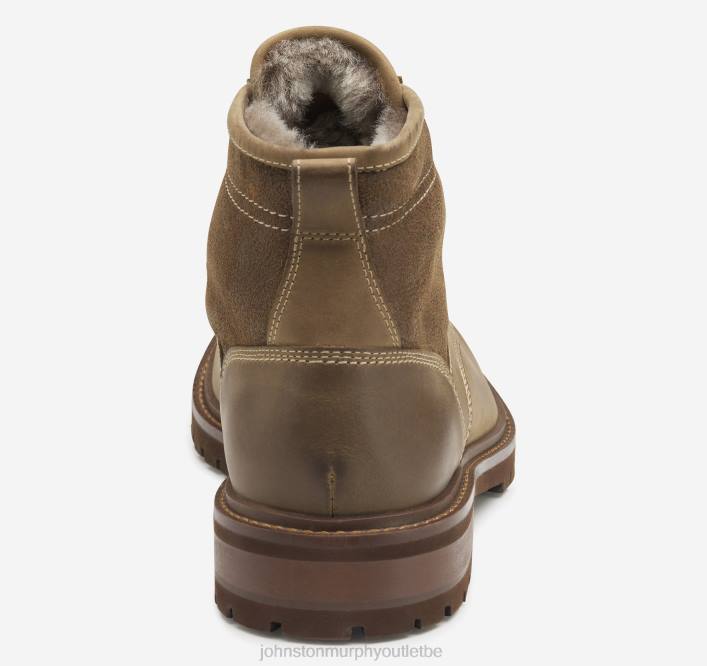 Johnston & Murphy Hommes botte barrett en peau lainée à bout uni TXRN384 chaussures pleine fleur/shearling huilé marron