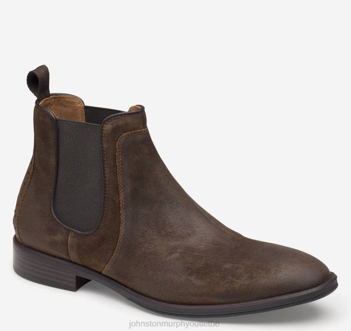 Johnston & Murphy Hommes botte chelsea henrick TXRN259 chaussures daim ciré beige