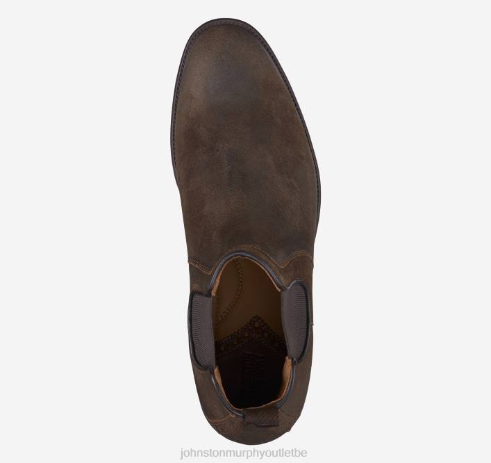Johnston & Murphy Hommes botte chelsea henrick TXRN259 chaussures daim ciré beige