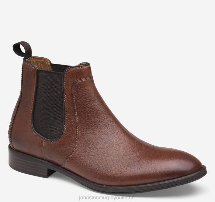 Johnston & Murphy Hommes botte chelsea henrick TXRN367 chaussures cognac plein grain