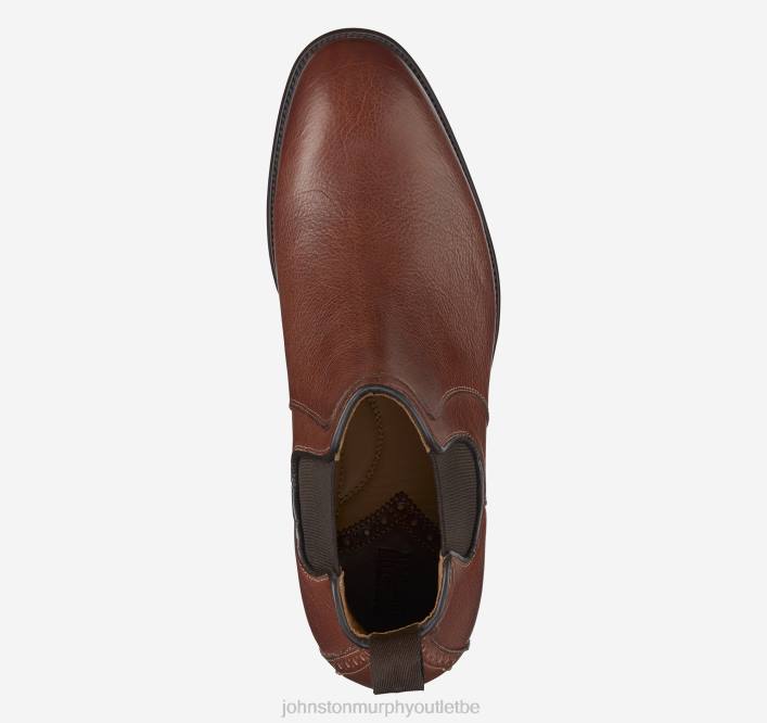 Johnston & Murphy Hommes botte chelsea henrick TXRN367 chaussures cognac plein grain