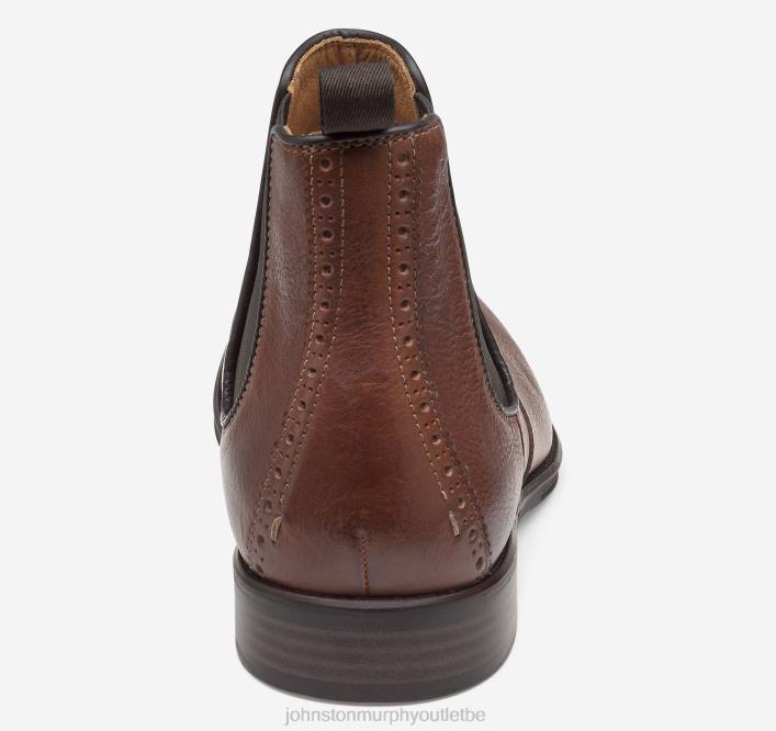 Johnston & Murphy Hommes botte chelsea henrick TXRN367 chaussures cognac plein grain