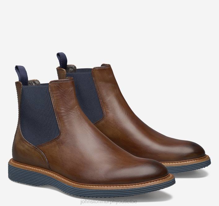 Johnston & Murphy Hommes botte chelsea jameson TXRN239 chaussures cuir de veau italien marron