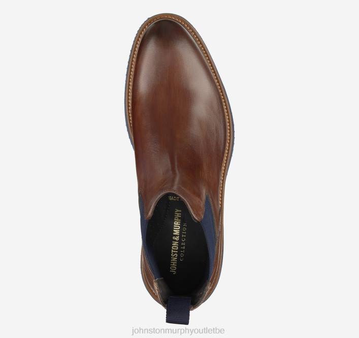 Johnston & Murphy Hommes botte chelsea jameson TXRN239 chaussures cuir de veau italien marron