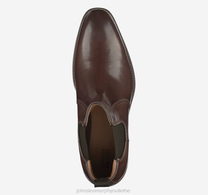 Johnston & Murphy Hommes botte chelsea meade TXRN373 chaussures cuir de veau italien acajou