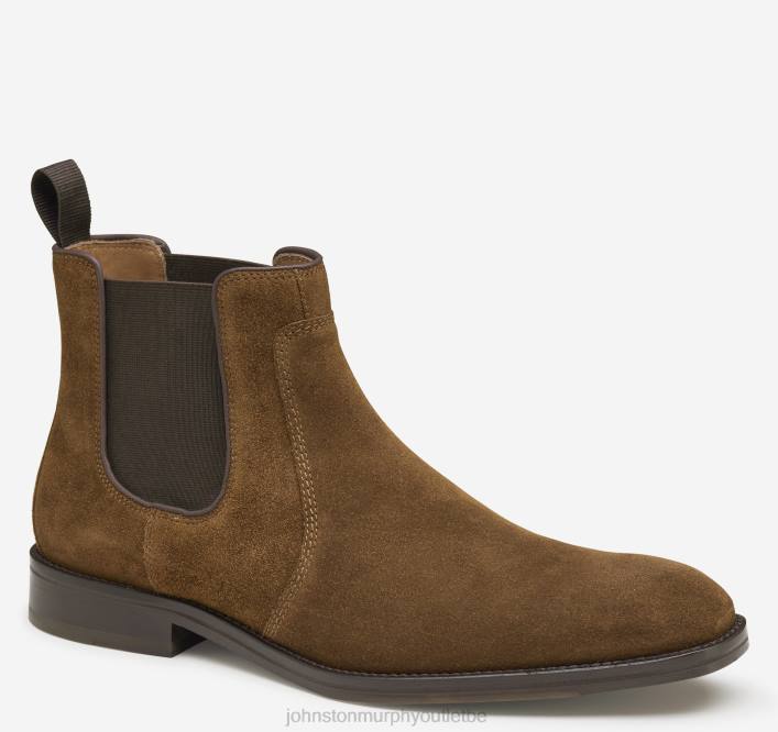 Johnston & Murphy Hommes botte chelsea meade TXRN374 chaussures daim beige foncé