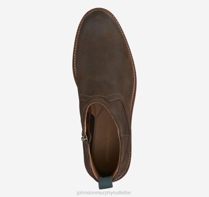 Johnston & Murphy Hommes botte zippée Welch TXRN361 chaussures daim anglais ciré marron