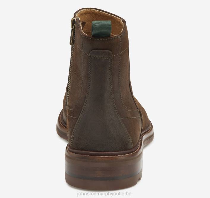 Johnston & Murphy Hommes botte zippée Welch TXRN361 chaussures daim anglais ciré marron