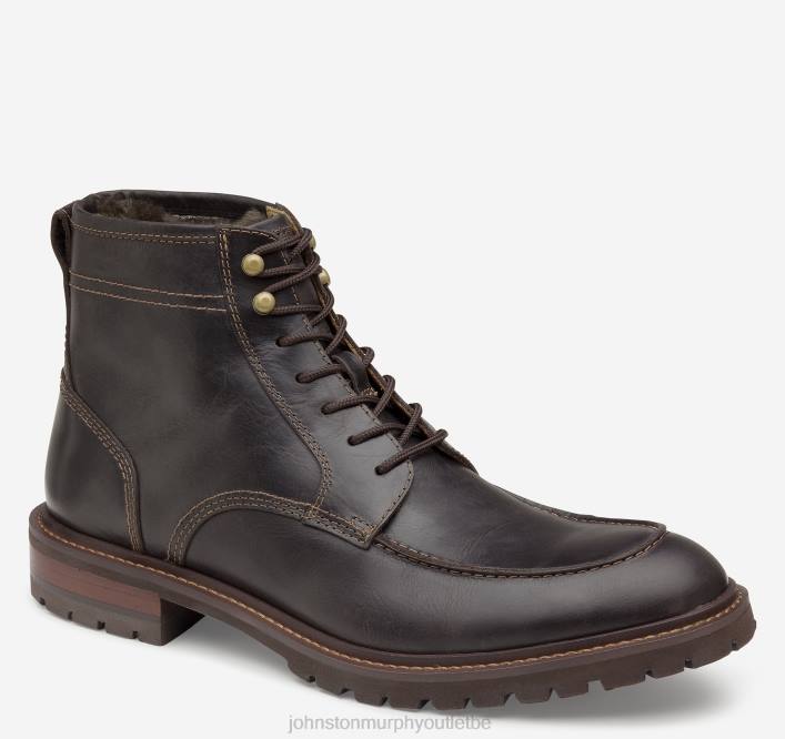 Johnston & Murphy Hommes bottes barrett en peau lainée à bout mocassin TXRN350 chaussures pleine fleur brun foncé