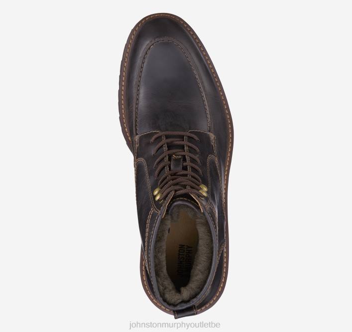 Johnston & Murphy Hommes bottes barrett en peau lainée à bout mocassin TXRN350 chaussures pleine fleur brun foncé