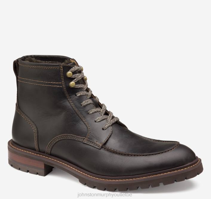Johnston & Murphy Hommes bottes barrett en peau lainée à bout mocassin TXRN350 chaussures pleine fleur brun foncé